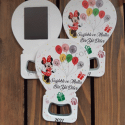 Minnie Mouse Balon Açacak Magnet